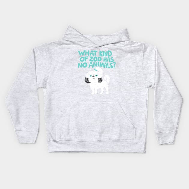 What Kind of Zoo has No Animals? A Shih Tzu Kids Hoodie by Alissa Carin